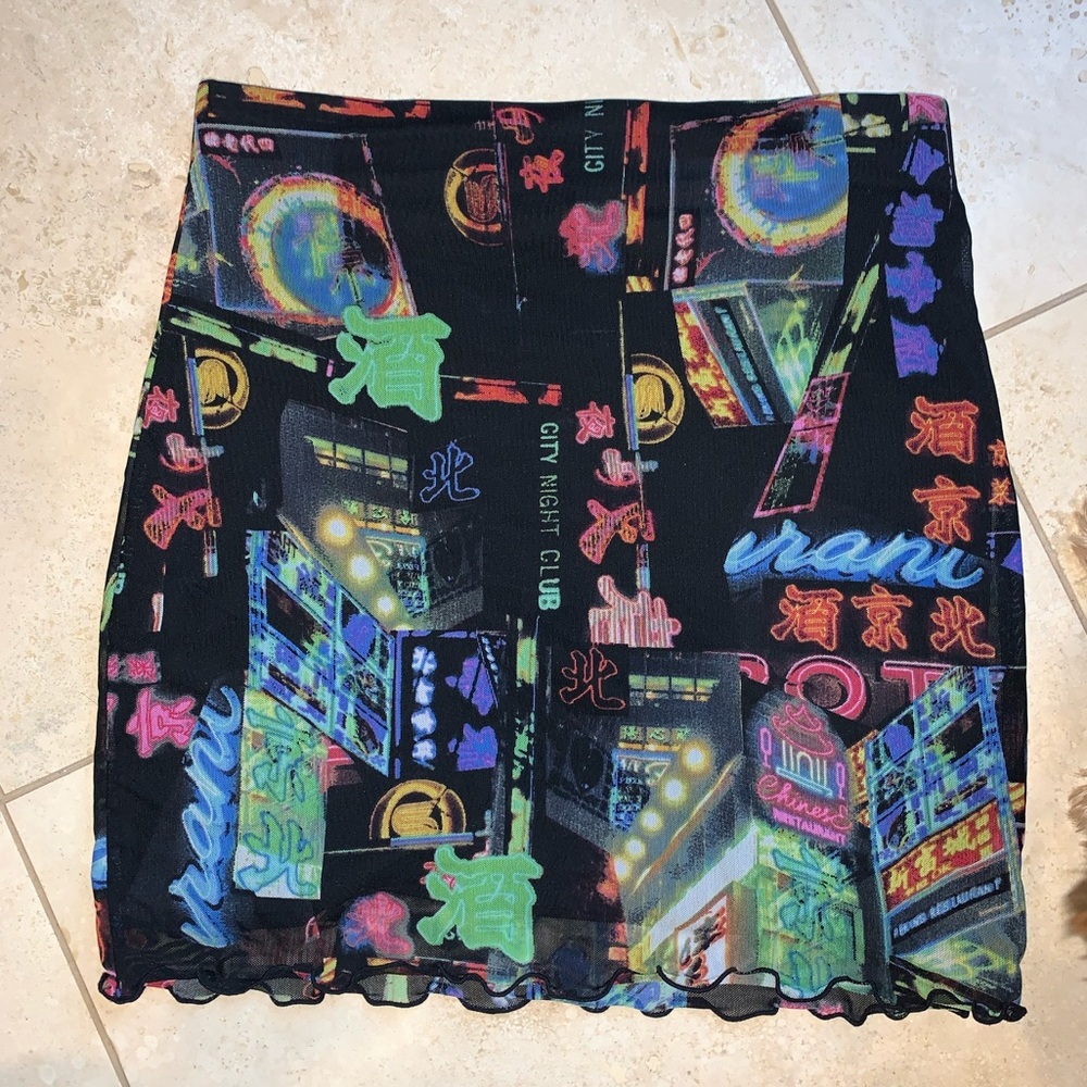 Black mini skirt